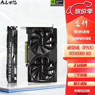 PNYRTX5060 8GB OC DLSS 4 双风扇超频 电竞游戏AI 直播视频电脑显卡 PNY RTX5060 8GB 双风扇