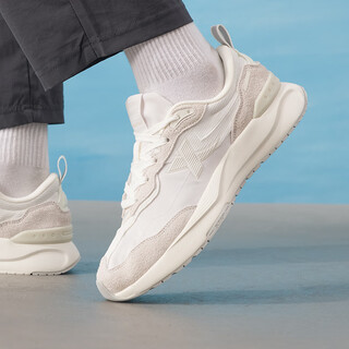 Xtep men's shoes 2025 new winter sports shoes outdoor travel trendy fashionable comfortable wear-resistant light casual shoes 876319320034 sail white/white sand gray 42