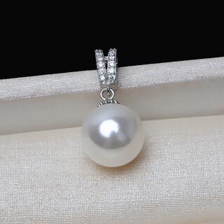 Wanke sense pearl pendant single shell freshwater pearl pendant necklace s925 silver temperament single white shell bead without chain 14-14mm