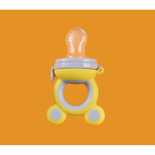 Qingsiyi baby fruit and vegetable music children's bite music silicone newborn rice cereal infant and young children eating fruit food supplement artifact yellow gray