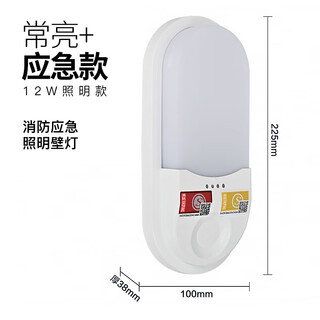 Fire wall lamp emergency light led waterproof wall-mounted lighting evacuation hotel staircase power outage emergency light sound and light control engineering model-always on + emergency