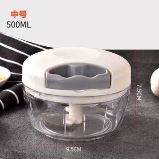 Meikejie household garlic artifact garlic puller manual garlic beater garlic grinder meat grinder garlic grinder minced garlic minced garlic food supplement new medium size 500ml white