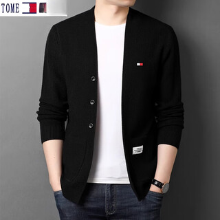 Tommie jegniyr tommy genia tommy wool cardigan autumn and winter men's jacket casual v-neck sweater sweater men's trendy sweater black ready-made, counter quality m 165 recommended 100-115