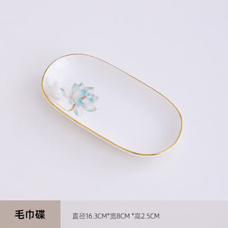 He jiagong hotel special towel dish hotel ceramic phnom penh table tableware towel dish soap dish oval towel phnom penh lotus rhyme towel dish