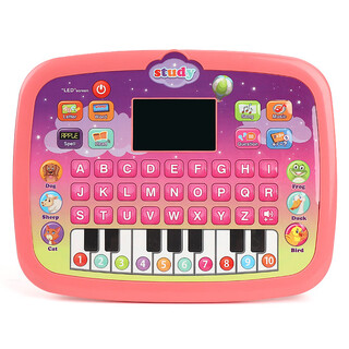 New product tablet learning machine, new english led screen lighting, early education multi-functional story reading machine, children's toy batch, cartoon pink led screen tablet learning machine