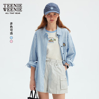 Teenie weenie bear women's shirt 2025 autumn new fresh girly thin and comfortable plaid shirt