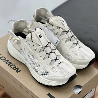 Salomon techsonic comfortable and simple low-cut beige and black outdoor river shoes 474385 beige beige (474385) half a size too small 43