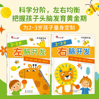 Little red flower left brain development right brain development 2-3-6 years old kindergarten parent-child whole-brain thinking puzzle potential development intellectual training parent-child baby logic training toddler children sticker picture book game toy sticker book (8 volumes in total) left brain development right brain development 2-3 years old (2 volumes in total) new edition