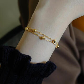 Yanci 18k gold luck bracelet for women, light luxury titanium steel, exquisite and non-fading female accessories