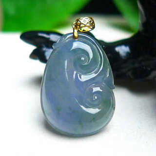Vzzs myanmar a goods laokeng 18k gold inlaid ice seed eggplant purple ruyi pendant jade pendant small ice piece with certificate