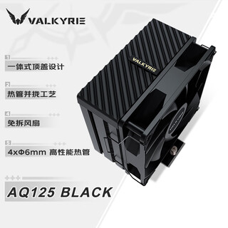 瓦尔基里(VALKYRIE）AQ125 BLACK VK CPU风冷散热器  逆重力四热管直触 12CM风扇 支持LGA1700 AM5