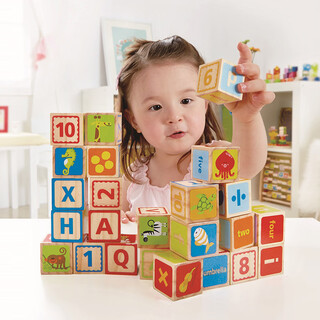 Hape儿童早教玩具数字字母认知多用启蒙大积木宝宝生日礼物E0419