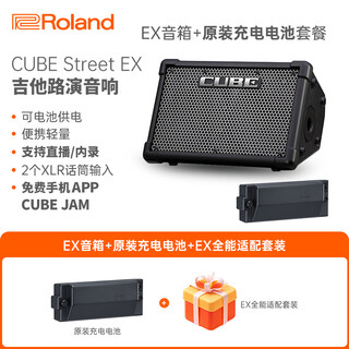 Roland cube-street ex speaker outdoor road show portable playing and singing electric blowpipe cube-stex electric guitar speaker cube-stex black standard + original rechargeable battery
