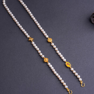 Li biao original design pendant lanyard koi lock with chain gold lock lanyard sweater chain burning blue blessing brand accessories 2025 autumn shijia pearl style gold lock with chain double hook