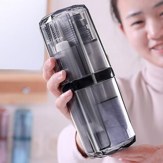 Yunya travel wash cup portable wash and wash set toothbrush storage box mouthwash cup storage bag travel essential artifact luxury model elegant gray 8-piece set