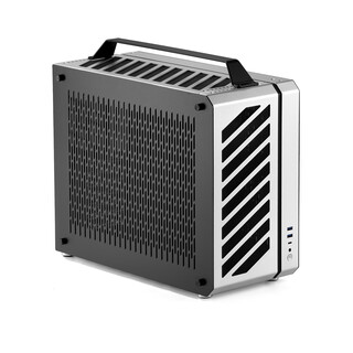 方糖机械大师 酷方C34Pro   小型ATX/EATX主板 支持360水冷 台式侧透 便携桌面方案 铝合金 便携 手提机箱 银色双铝侧板(非侧透)