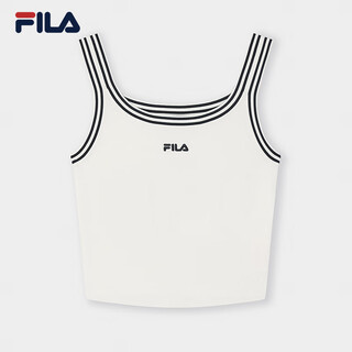 Fila official women's woven vest 2025 autumn new fashion simple casual contrast color slim sling cloud mushroom white-wt l 170/88a/l