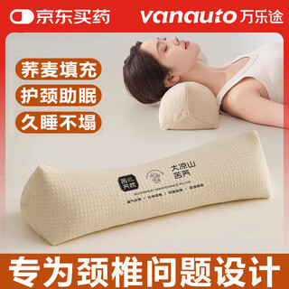 万乐途荞麦颈椎枕头护颈枕颈椎病专用枕颈椎反弓牵引枕苦荞助眠圆柱枕