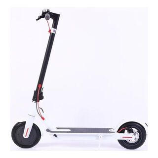 电动滑板车成人可充电便携式可折叠两轮电动车校园上班通勤代步 米白色+软件锁车 36V 进口电芯 6Ah 续航20里