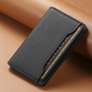 Lzjv flip wallet type mobile phone back sticker card holder holder adhesive mobile phone case card holder id holder multi-function card holder black-cowhide pattern back sticker card holder/holder