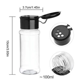Meikejie seasoning jar plastic sprinkling bottle salt shaker seasoning bottle set pepper grinder salt msg bottle seasoning bottle 100ml 3 pack hard version
