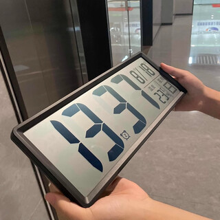 Wall ear smart electronic clock hanging on the wall living room perpetual calendar wall clock desktop pendulum led digital display clock classic black