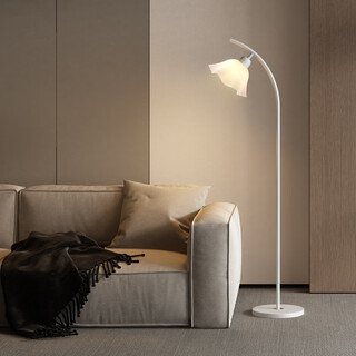 Jphznb energy-saving eye protection petal floor lamp living room study modern minimalist hotel bedroom bedside decoration table lamp standing hose cream petal floor lamp white warm light