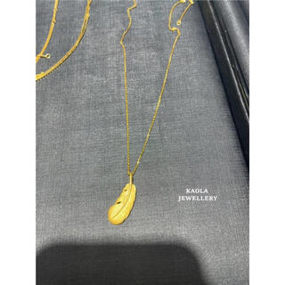 Only pair of 18k gold feather necklace for women cupid's feather gold sterling silver clavicle chain pearl pendant love secret gift large feather necklace s