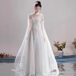 Timochi guzheng performance clothing hanfu folk music performance dress chinese style female white student art exam chorus fairy skirt long white l