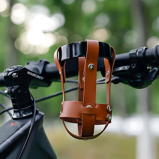 He jiagong mountain bike water cup holder electric motorcycle coffee water bottle holder folding bicycle milk tea holder accessories decoration brown cup net + black cup holder free installation tools