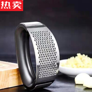 Mzxm japan imported high-quality stainless steel manual ring garlic press garlic garlic mashed artifact garlic pounding spoon home kitchen thickened ring garlic press 1 piece