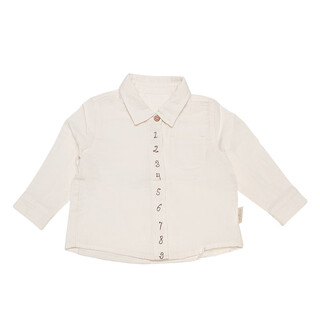 Lele jove children's shirt for boys long-sleeved cotton versatile thin early autumn new style 25 daylight white 80 cm