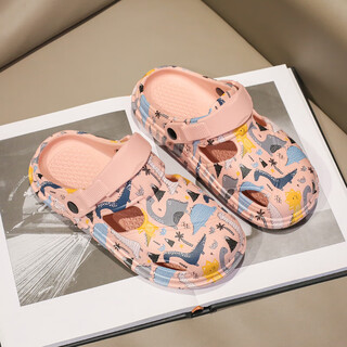 儿童拖鞋2025中大童夏季男童洞洞鞋新款两穿沙滩凉拖宝 少女粉标准版 32