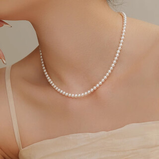 Qi xiaomi shijia pearl necklace women's clavicle chain 2025 new popular imitation pearl necklace xiaomi beads high-end light luxury xiaomi bead necklace