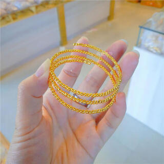 Laomiao three lives three worlds exploding bounce beads bracelet gold-coated silver three circle bracelet non-fading retractable memory elastic bracelet three lives three worlds exploding bounce beads bracelet three circles