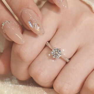 Kuxad color moissanite 18k gold 1 carat psychic diamond ring sterling silver platinum couple ring pt950 proposal wedding ring no. 20 luxury model thickened platinum 2 carat d color moissanite