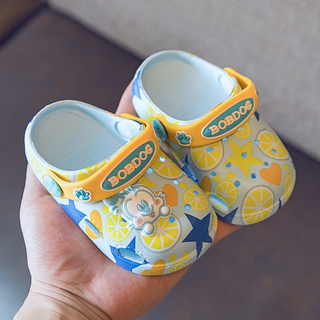 Babudou children's slippers for boys and girls, home indoor non-slip beach shoes for infants, boys and girls, light blue 8025 20, inner length 14.5cm, suitable for feet 13.5-14cm long