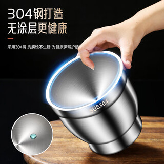 Yiyipai garlic pounder 304 stainless steel household mashing jar manual garlic grinder garlic mortar mortar mortar mortar medium 304 upgraded thickening-drum type