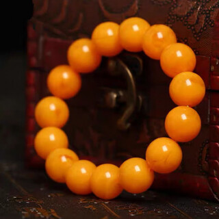 Chow tai fook quality natural beeswax bracelets with national inspection certificate natural genuine old beeswax bracelets for men, old beeswax 12mm, elegant women's model, about 18 grams
