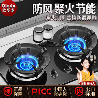 欧乐多（Olodo）德国燃气灶支架聚火罩家用铸铁防滑支架挡风圈煤气灶防风罩节能罩 加厚加高【四爪2个】