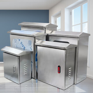 Outdoor electrical outdoor waterproof monitoring lighting electronic control distribution box stainless steel skynet electric box thickened silver 300*250*160 single-layer door 0.8 mm