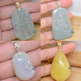 Yadige pure 18k gold pendant buckle head pattern large jade pendant clip buckle beeswax jade pendant hetian jade melon seed buckle gold 18k gold