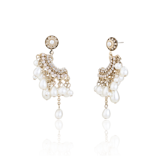 Ajidou ajidou earrings, the same style in offline malls, fashionable and personalized pearl pendant earrings, chinese valentine's day gift for girlfriend