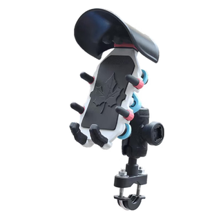 Rongyu electric vehicle mobile phone holder motorcycle navigation holder bicycle mobile phone holder takeaway rider battery car eight-claw color mobile phone holder - handlebar type with hood