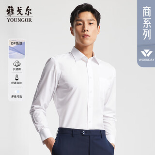 Youngor no-iron men's autumn and winter new official business commuting slim casual long-sleeved shirt 170049b