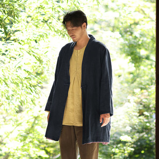 Nan chinese style men's autumn windbreaker ramie chinese handmade buckle top large size men's casual jacket hedi 17# dark blue l