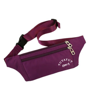 Deer color large oxford cloth shoulder diagonal mobile phone bag three-layer zipper halter neck arm bag women's vertical printed mobile phone bag y waist bag-1801 purple