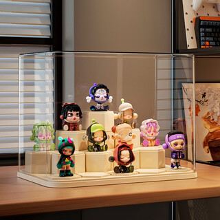 Yingsi feng blind box display rack acrylic transparent dustproof figure building block display cabinet bubble mart toy storage display box extra large contains 18 building blocks 1