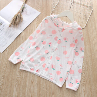 Fat donglai girls' new pure cotton sun protection clothing medium and large children's hooded skin jacket thin cardigan children's baby air conditioner spring and summer pink peach 130 cm