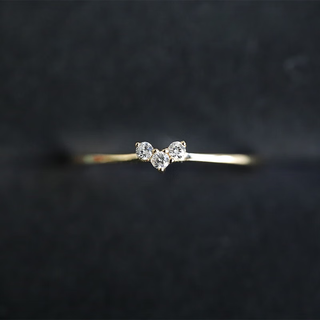 Junpo heart-shaped 4.5-cent real gold and real diamond 18k gold diamond ring as a gift for commuting love song au750 flash sale no. 10